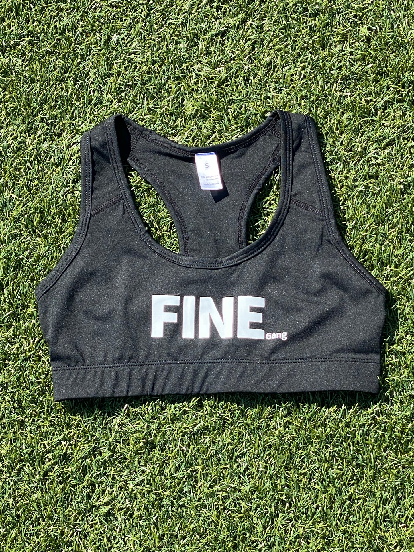 Black Fine Gang Sports Bra